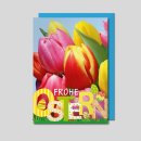 Grußkarte "Frohe Ostern - Tulpen"