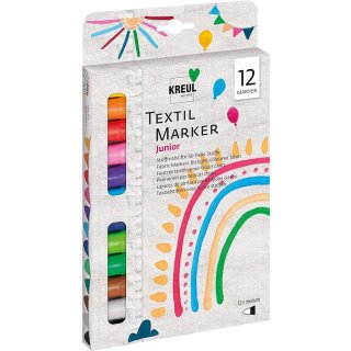 Textilmarker Set medium, 12 Stifte