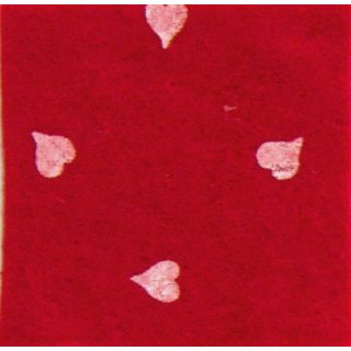 Bastelfilz "Herzen" 30 x 40 cm, 1 mm rot / weiß