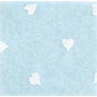 Bastelfilz "Herzen" 30 x 40 cm, 1 mm himmelblau / weiß