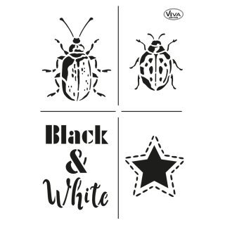 Universal Schablone "Käfer black & white" A5
