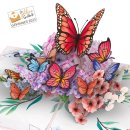 Pop-Up Karte "Schmetterlinge auf Blumen"