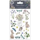 Rub On Sticker Wildblumen und Tiere